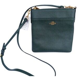 NEW COACH KITT Crossgrain Leather Messenger Crossbody Bag Amazon Green NWT 41320